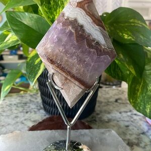 Amethyst and Agate Crystal on Stand